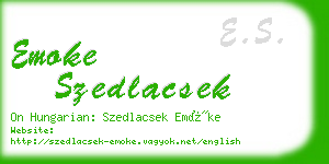 emoke szedlacsek business card